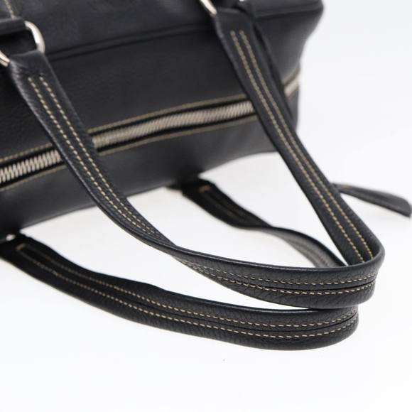 PRADA Tote Bag Leather Black Silver Auth bs16964 - Picture 7 of 16